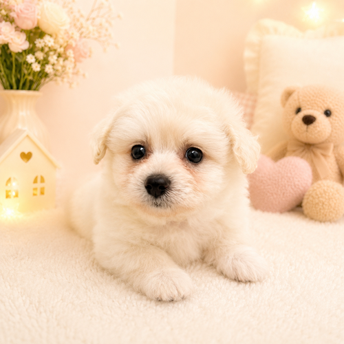 愛知県のポメプー(ポメラニアン×プードル) (犬の家＆猫の里豊川インター店/2026年5月3日生まれ/女の子/クリーム)の子犬
