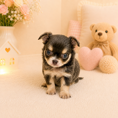 愛知県のチワワ(ロング) (犬の家＆猫の里豊川インター店/2026年5月5日生まれ/女の子/ブルータン)の子犬の1枚目の画像