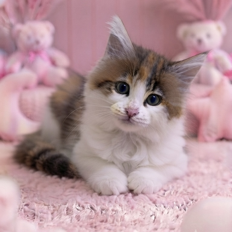 愛知県のノルウェージャンフォレストキャット (犬の家＆猫の里七宝店/2026年5月9日生まれ/女の子/キャリコ)の子猫の2枚目の画像