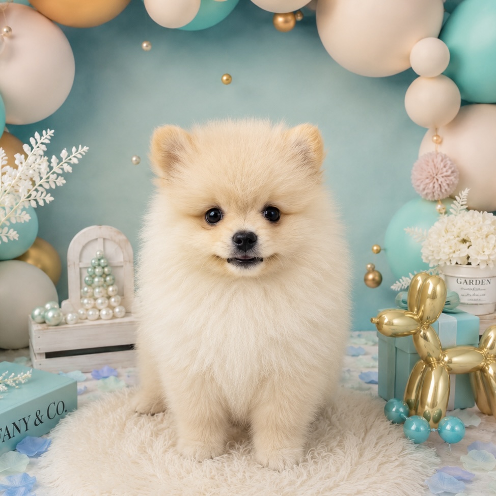 石川県のポメラニアン (犬の家＆猫の里アミーゴ金沢有松店/2026年3月13日生まれ/男の子/クリーム)の子犬の1枚目の画像