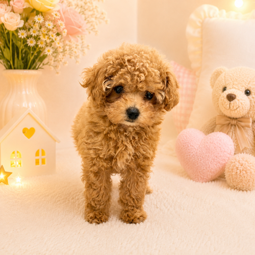 愛知県のトイプードル(トイ) (犬の家＆猫の里豊川インター店/2026年4月12日生まれ/女の子/オレンジフォーン)の子犬の1枚目の画像