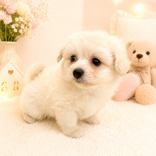愛知県のポメプー(ポメラニアン×プードル) (犬の家＆猫の里豊川インター店/2026年5月3日生まれ/女の子/クリーム)の子犬の3枚目の画像