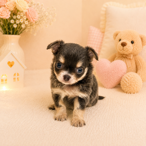 愛知県のチワワ(ロング) (犬の家＆猫の里豊川インター店/2026年5月5日生まれ/女の子/ブルータン)の子犬の3枚目の画像