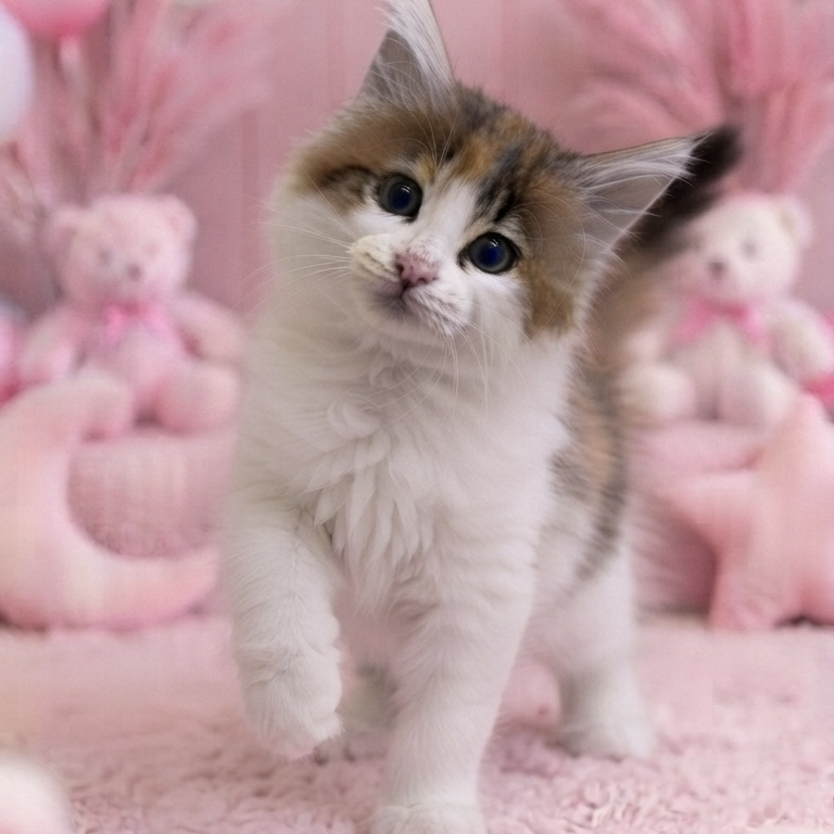 愛知県のノルウェージャンフォレストキャット (犬の家＆猫の里七宝店/2026年5月9日生まれ/女の子/キャリコ)の子猫の3枚目の画像