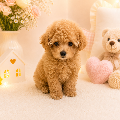 愛知県のトイプードル(トイ) (犬の家＆猫の里豊川インター店/2026年4月12日生まれ/女の子/オレンジフォーン)の子犬の3枚目の画像
