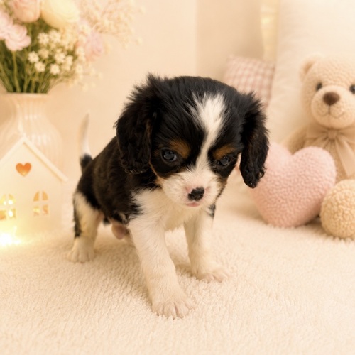 愛知県のキャバリアキングチャールズスパニエル (犬の家＆猫の里豊川インター店/2026年4月8日生まれ/男の子/トライカラー)の子犬の3枚目の画像