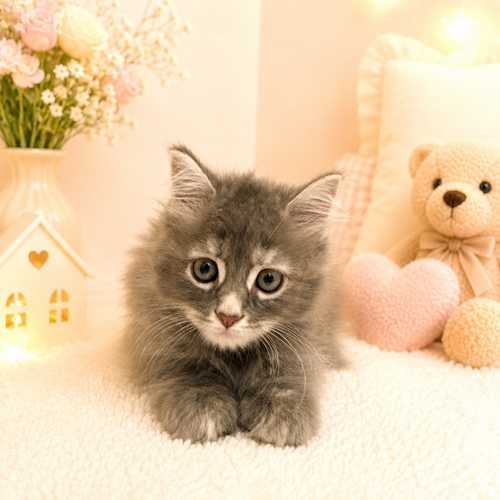 愛知県のラガマフィン (犬の家＆猫の里豊川インター店/2026年5月2日生まれ/女の子/ブルーパッチドタビー)の子猫の3枚目の画像