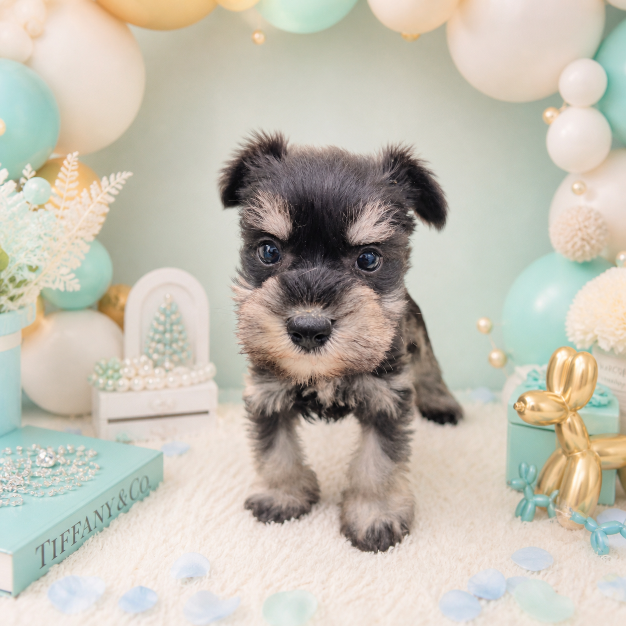石川県のミニチュアシュナウザー (犬の家＆猫の里アミーゴ金沢有松店/2026年2月28日生まれ/女の子/ブラックシルバー)の子犬の1枚目の画像