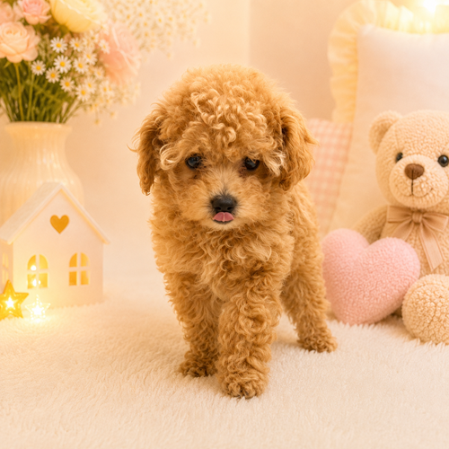 愛知県のトイプードル(トイ) (犬の家＆猫の里豊川インター店/2026年4月12日生まれ/女の子/オレンジフォーン)の子犬の4枚目の画像